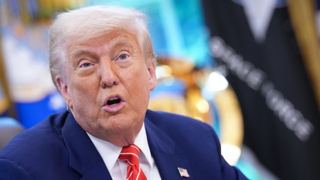 President Donald Trump speaks to reporters in the Oval Office of the White House on May 30, 2025 in Washington, DC. 